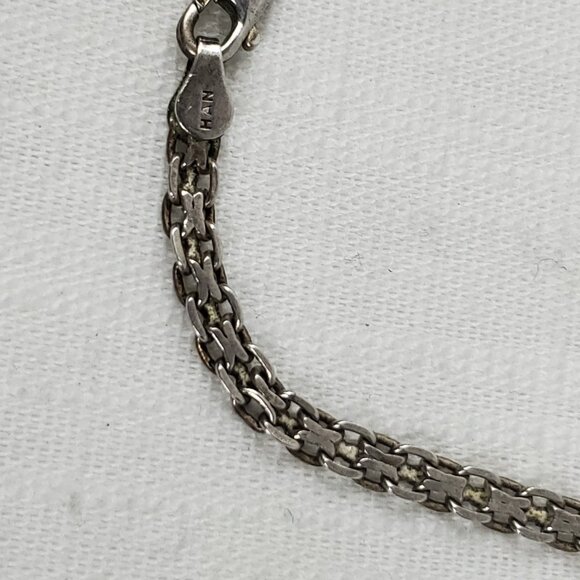 Beautiful Vintage Sterling Silver 925 Italy Marked Flat Box Chain Bracelet 8' - Picture 7 of 10